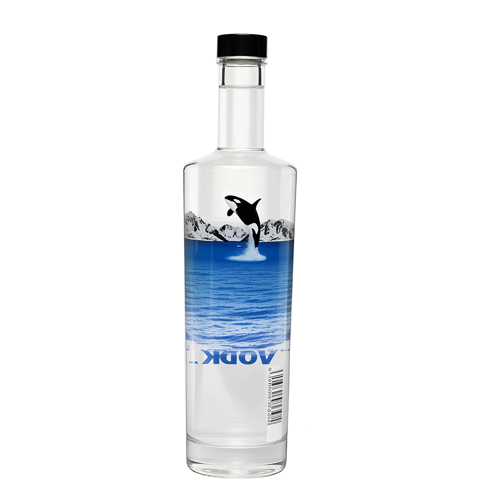 Custom Printed High Flint Glass Vodka Bottle 750ml For Spirit Packaging