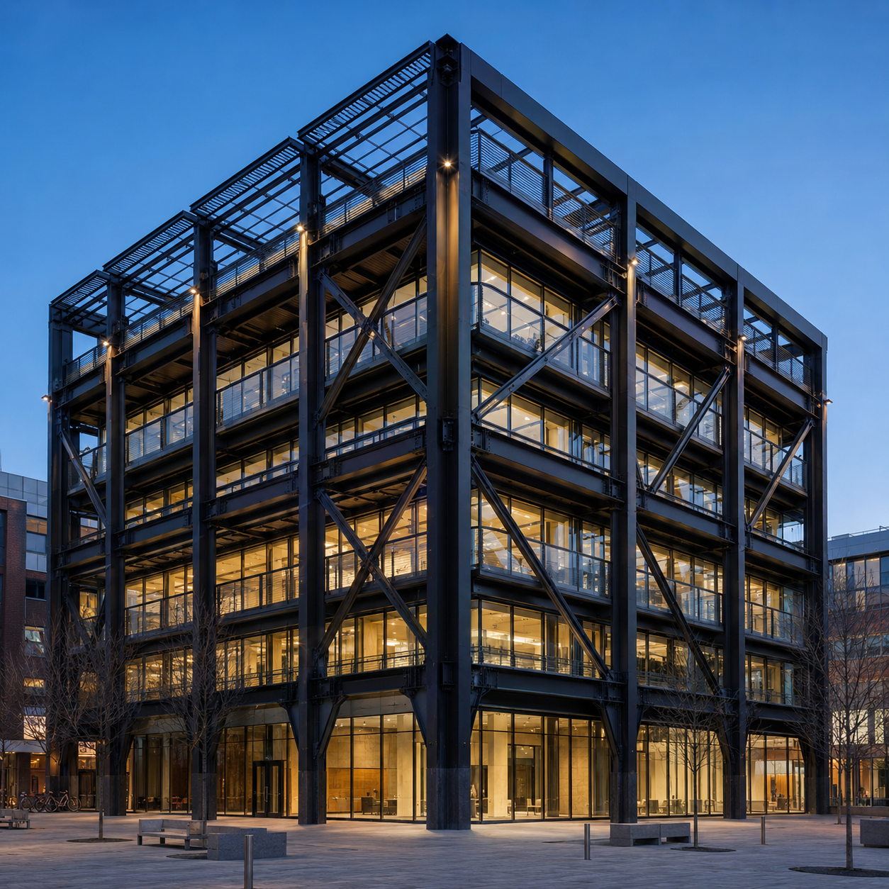 Fire Resistant Steel Frame Commercial Building Urban Public Structural Steel Construction