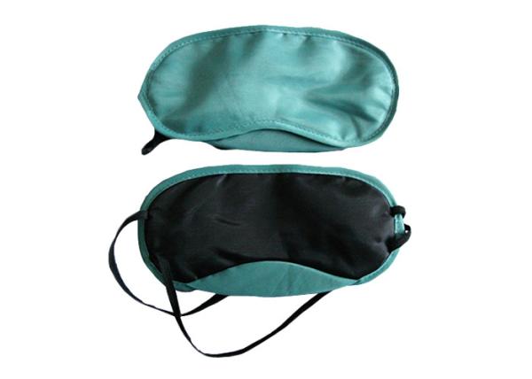 Plain Travel Sleep Blindfold Eye Shade Green Color For Airplane / Train / Bus