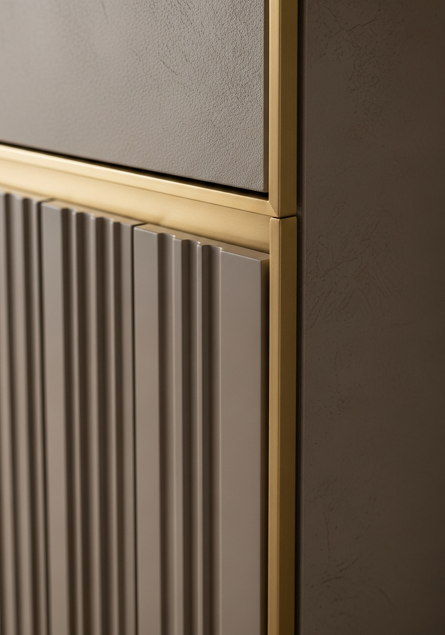 Taupe Fluted Entryway Shoe Cabinet in 304 Stainless Steel