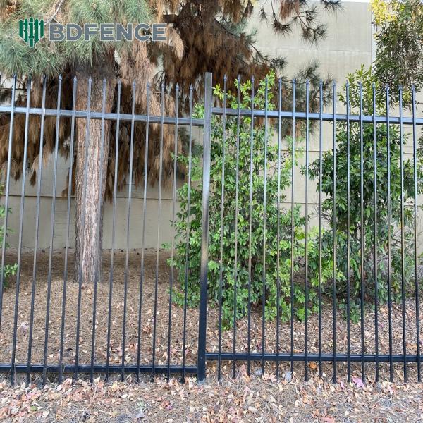 Black Flood-Resistant Tubular Metal Fence Waterproof Base
