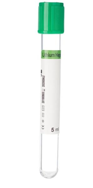 FDA510K CE ISO Vacuum Blood Collection Tube with Heparin Sodium/Heparin Lithium 1ml 5ml PET Glass