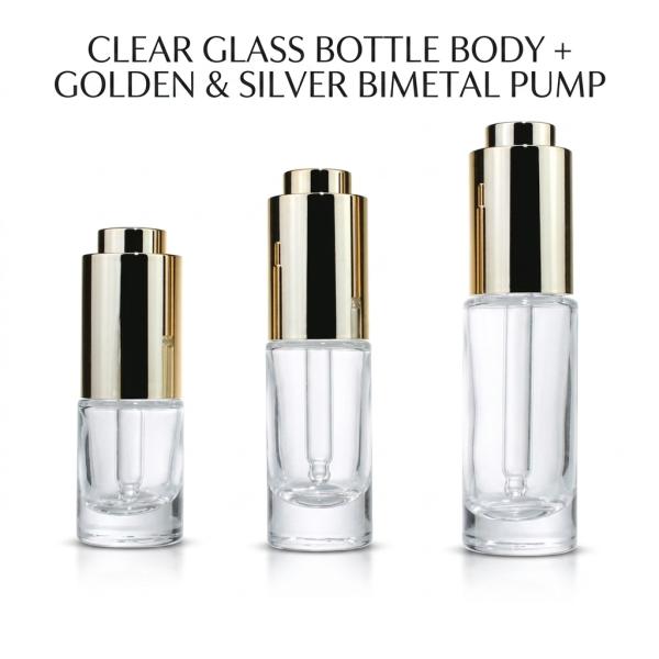 Luxury Push-Button Dropper Glass Bottle 5ml 10ml 15ml for Essential Oils & Cosmetic Serums