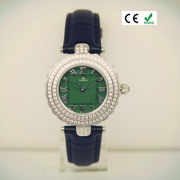 Round Japan Quartz Stainless Steel Watches Custom Leather Waterproof
