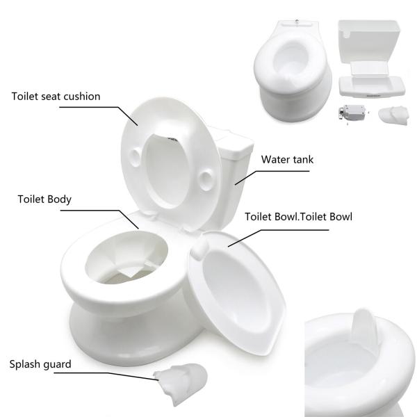 Large Square Type Multifunction Childrens Pink/White/Blue Potty Toilet with Music Toys