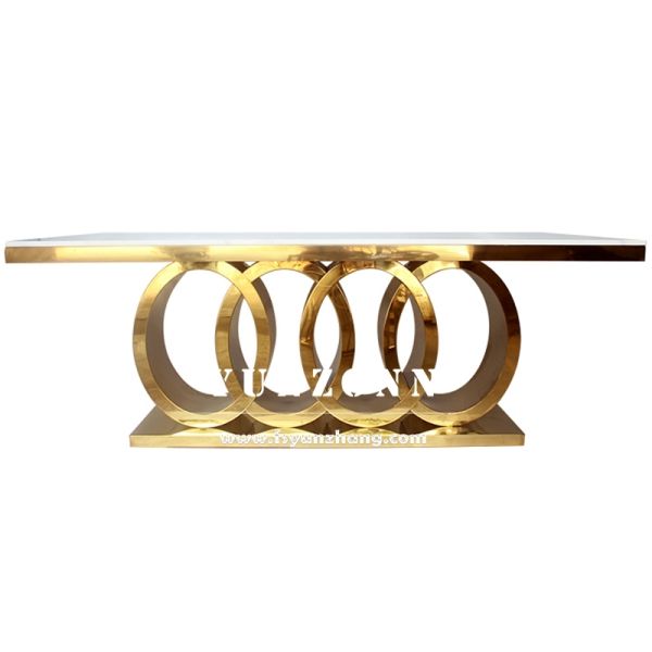 Modern Stainless Steel Dining Table Living Room Hotel Furniture Wedding Events Outdoor Parties Hotels Halls-Factory Direct Sale
