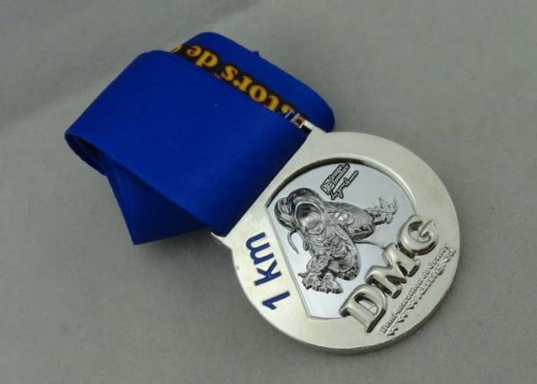 DMG Ribbon Medals by Zinc Alloy Die Casting Full 3D with Silver Plating