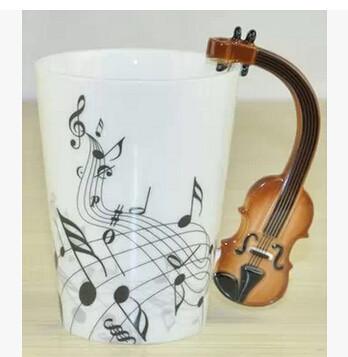New creative gift product guita volin ceramic mugs cup