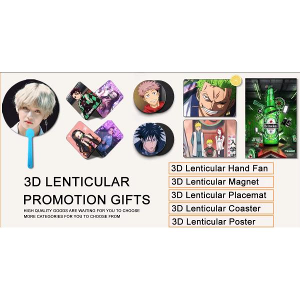 пользовательский 3D линзообразный ручной вентилятор Чистый пикет Ручные вентиляторы для коллекции идолов