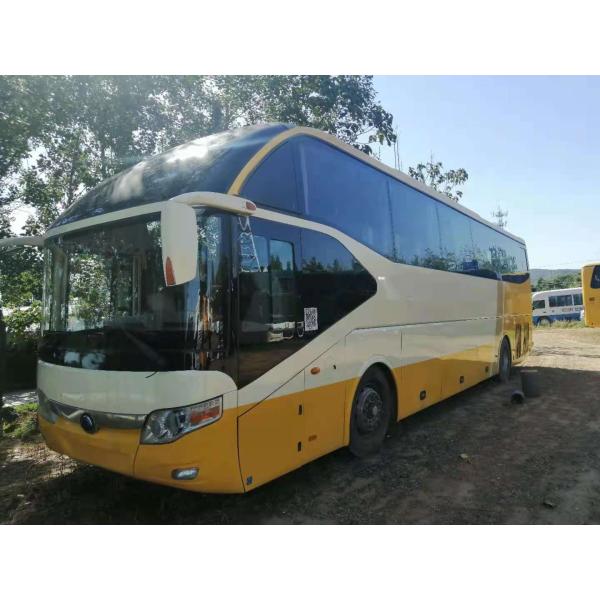 Yellow Yutong Used Trip Bus ZK6122 61 Seat LHD Support Diesel A/C Two Doors