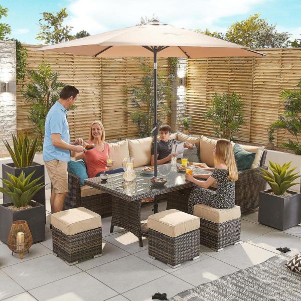 Restaurant Outdoor Light Luxury PE Rattan Sofa Set Patio Waterproof Metal Furniture