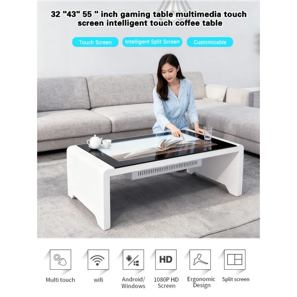 32/43/55-inch Waterproof Interactive Game Table Touchscreen Coffee Table