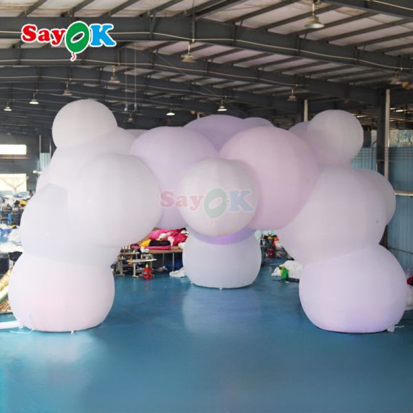 Large 12m x 7m Cloud-Shaped Inflatable Air Tent with LED Lighting and Customizable Logo for Outdoor Events