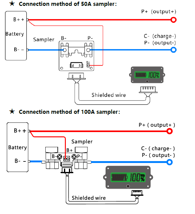 LCD Screen Wireless Battery Monitor 150A Coulometer Replacement For Voltage Meter