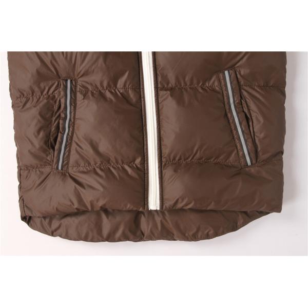 Brown 15/16 Size Kids Padded Gilet With Fur Lining Hood