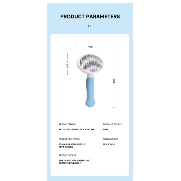 Grooming Pet Comb Brush Cat Paw Pet Hair Remover Stainless Steel Brushes Dog Cats