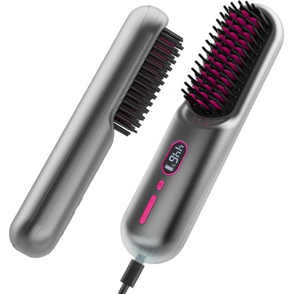 Wholesale Price High Satisfaction Salon Equipment Cordless Hot Comb Brush Light Weight Mini Hair Straightener USB 1 Year Outdoor