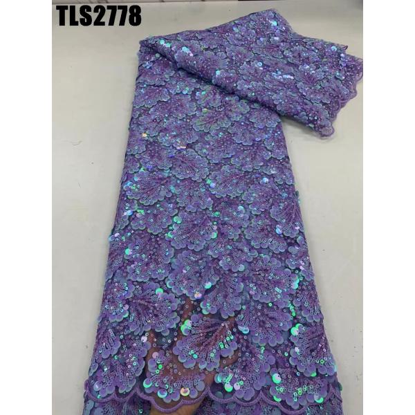 Hot selling 2023  tulle lace fabric african lace nigerian sequins lace french fabric Senegal dress for party