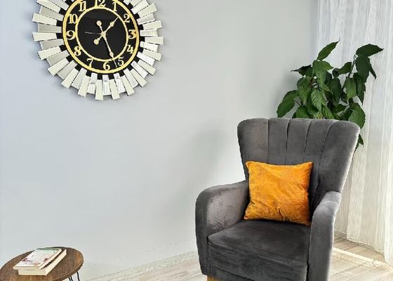 50CM Silver Mirror Wall Clock - Silent Timepiece for Luxe Homes