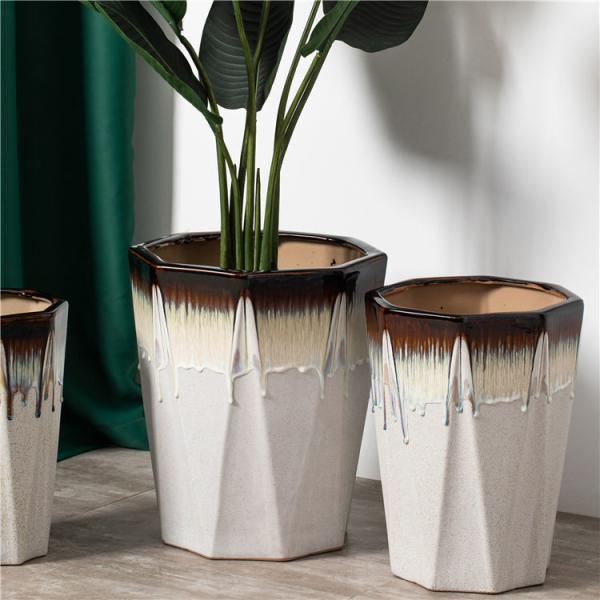 Garden suppliers modern concise home decoration piece ceramic macetas flower pots planters for indoor plants flower