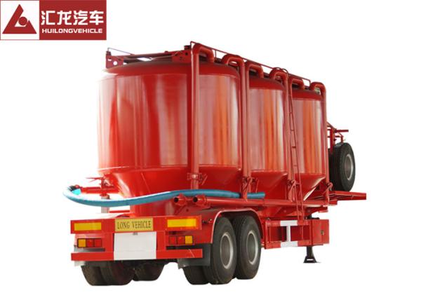 Vertical Type Dry Bulk Trailer , Cement Tanker Trailer Mechanical Suspension