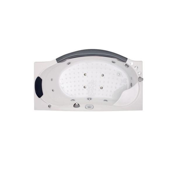 3C White Acrylic Whirlpool Bathtub M1810 Pure Sanitary Grade 1800×1000×680mm