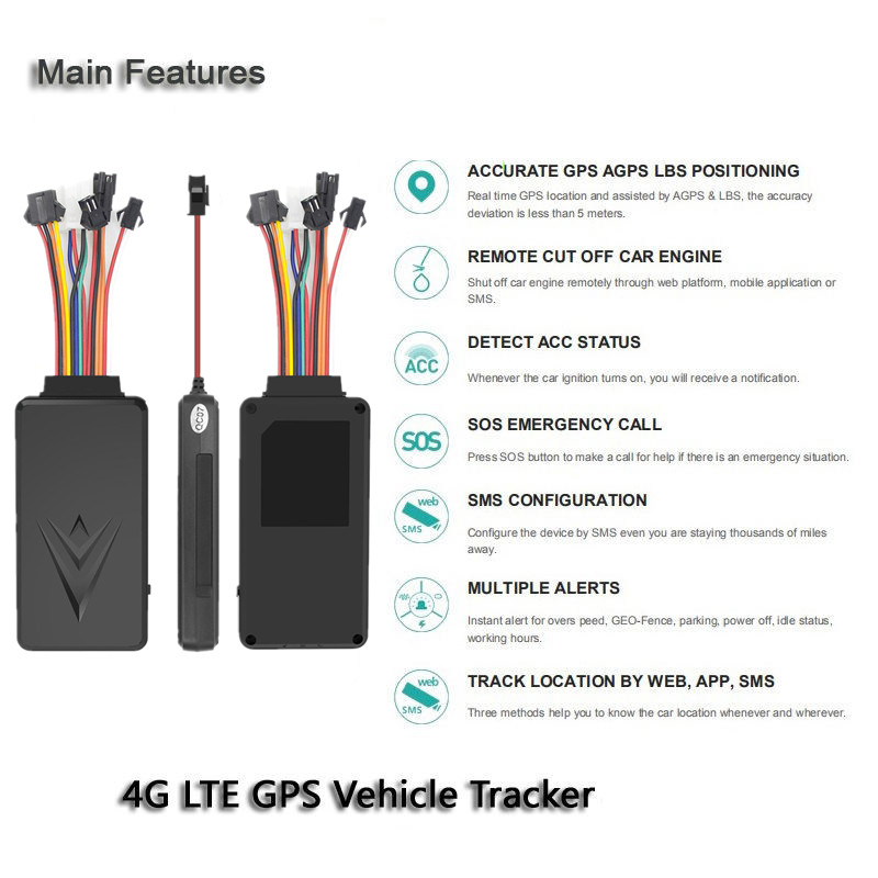 Линейная группа микрофонов RS232 CAT4 GSM SOS отслежывателя замка 4G GPS двигателя для автомобиля