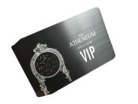 Cartão de NFC de Matte Finish Social Media do preto de PVD com a microplaqueta N-tage215