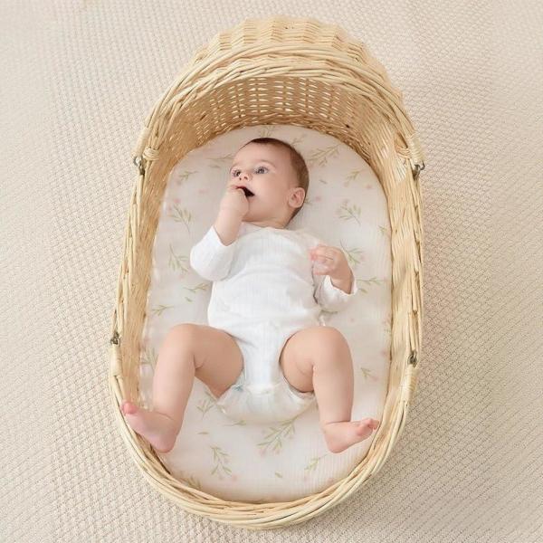 Breathable 32*16 Inches Cradle Bed Sheets Bassinet Mattress Sheets