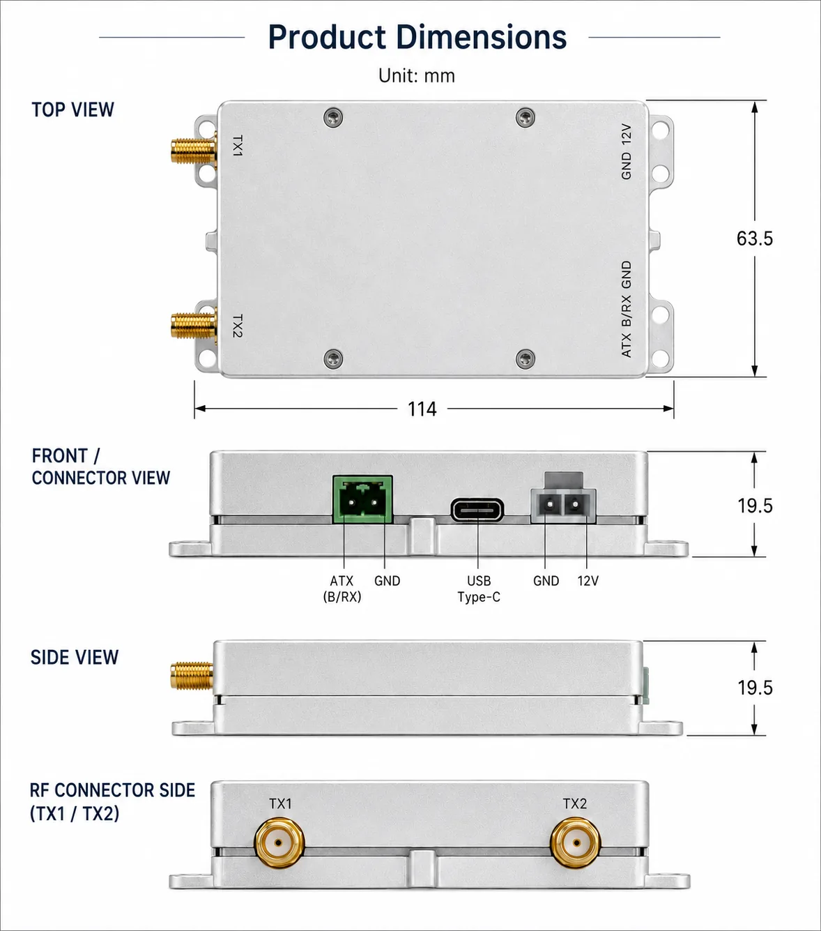 70MHz~6GHz Digital Signal Source Module 50–400MHz Signal Bandwidth Anti Drone Module