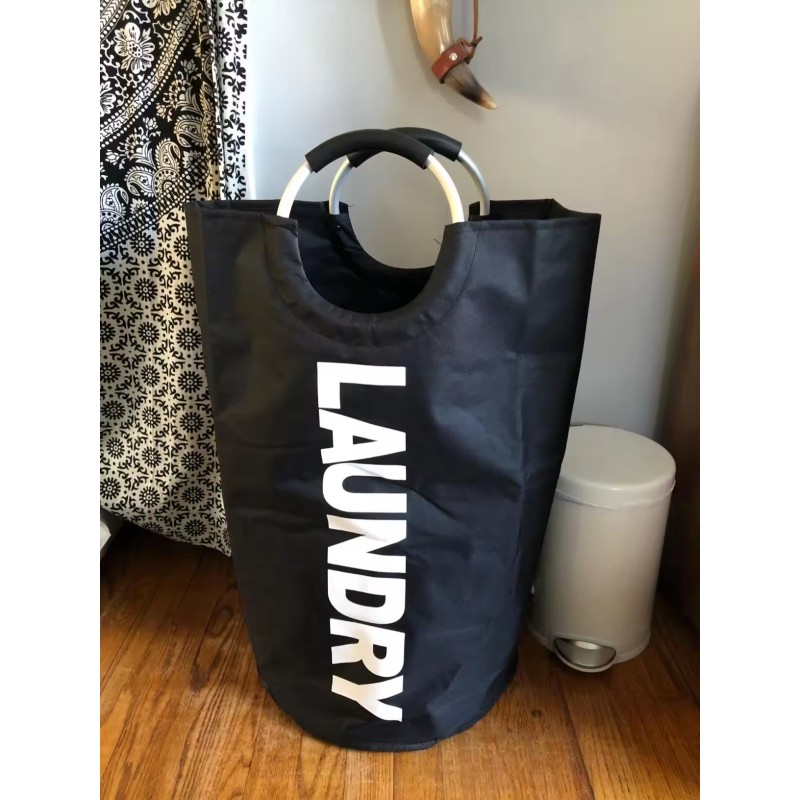 90L Foldable Freestanding Laundry Hamper with Dust Cover for Home Organization