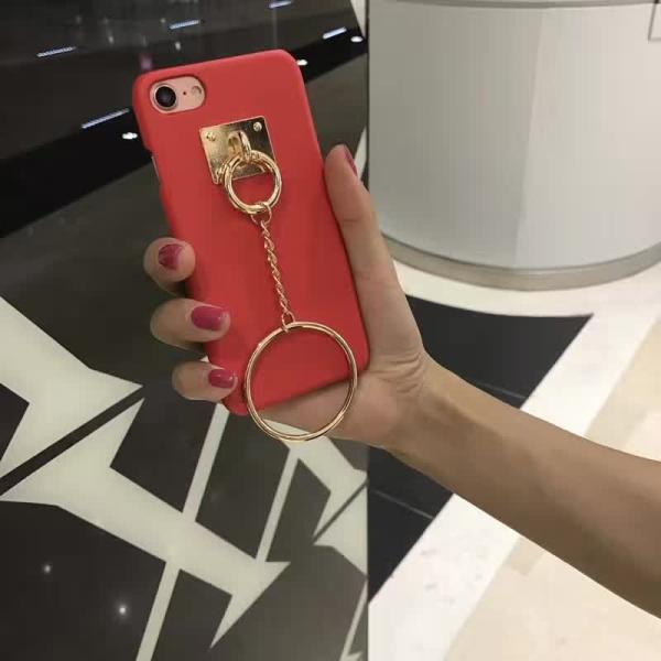 Hard PC Korean Style Metal Buckle Big Iron Ring Circle Pendant Cell Phone Case Cover For iPhone 7 6s Plus