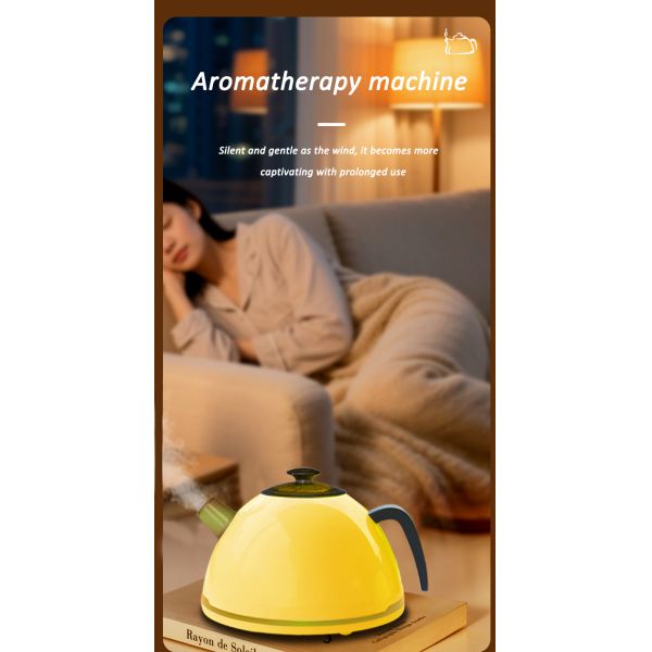 Aroma Diffuser and Humidifier Teapot-Shaped Aroma Diffuser 7-Color LED Simulated Boiling Water for Home