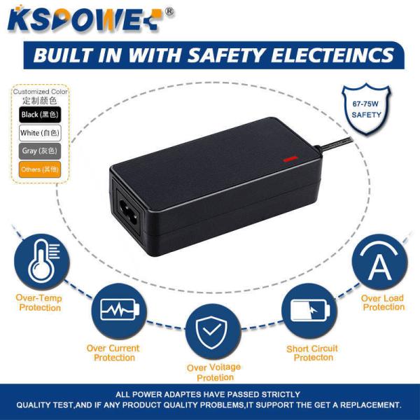 SAA Certified Lithium Battery Charger Cars AU EU 75W 21V Short Circuit Protection