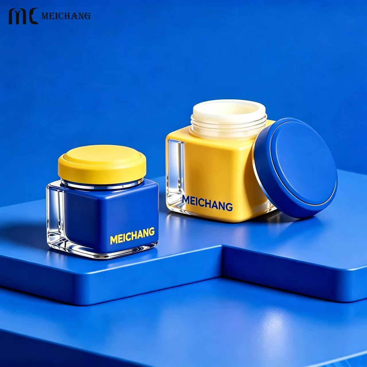 50g Double-Wall Crystal-Effect Square Cream Jar for Premium Skincare Packaging(MC-Y-570)