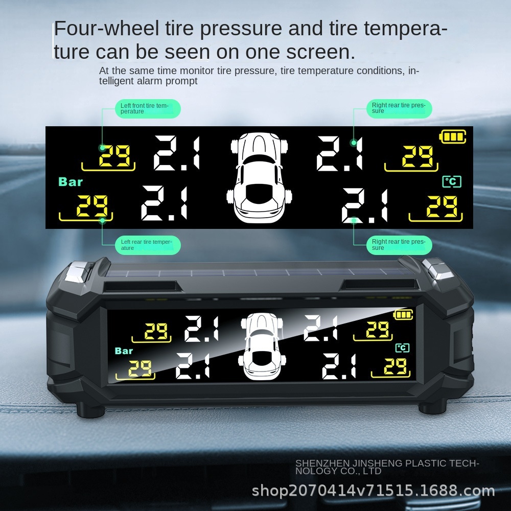 JYS-TPMS S11 Built-In External Wireless Solar TPMS Auto Sensors with 1Y Warranty for Car Tire Pressure Detection and Monitoring