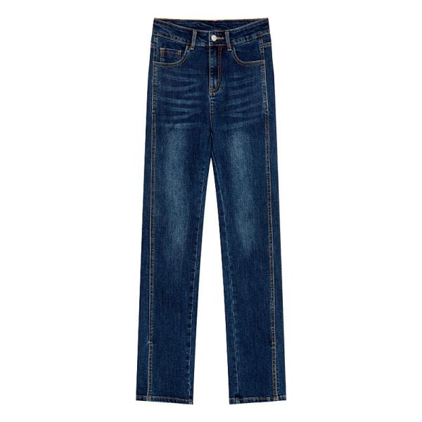 190GSM-200GSM Джинсы с высоким подъемом, узкие прямые джинсы, женские узкие эластичные брюки из джинсовой ткани