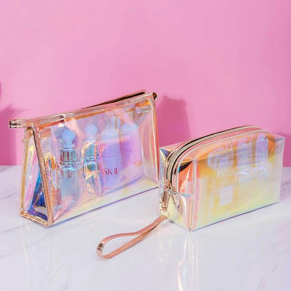 TPU Transparent Cosmetic Bag Custom Logo Beauty Multi-function Laser Cosmetic Pouch