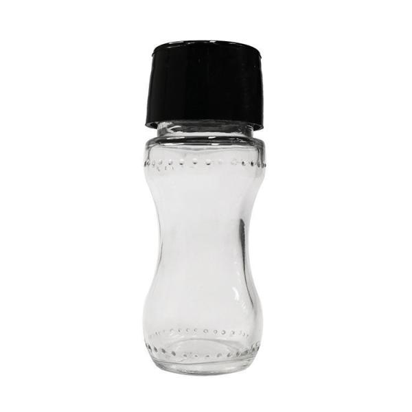 Black Glass Jar 110mm 94g 60ml Plastic Salt Grinder