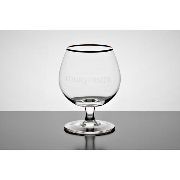 Clear Gold Rim Glass Drinking Goblets 415ml Crystal Cognac Glasses Lead Free