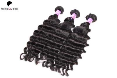 Weave de derramamento livre do cabelo de 6A Remy, extensão profunda preta natural do cabelo da onda