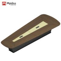 Prise en charge de la personnalisation Table de réunion en bois irrégulière de style moderne de luxe avec couleur foncée pour le bureau à domicile École Hôtel Salle de réunion Matériau en acier