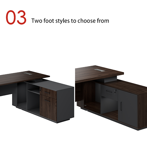 Executive Computer Desk Storage Cabinet Modern Wooden Panel Design Durable Eco-Friendly Construction Assembly Required