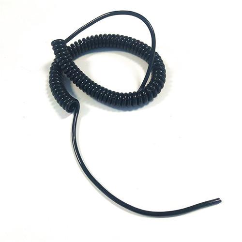 Universal Black Plastic PU Covered Spring Coil Tool Tether Lanyard