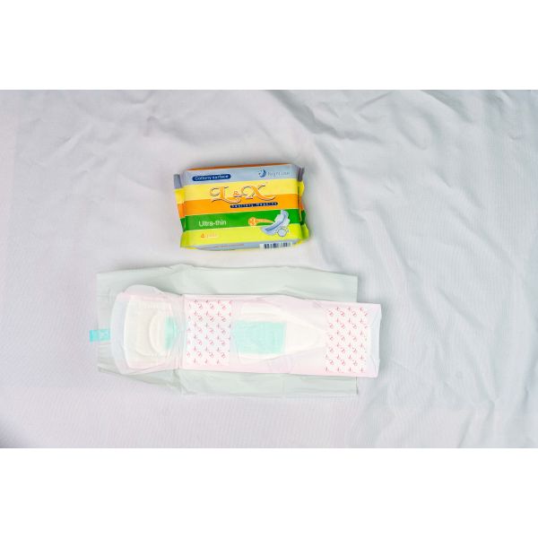 283mm Length Women Sanitary Pads 100 Percent Cotton Top Sheet Soft Breathable Absorbent Comfortable Feminine Care Product