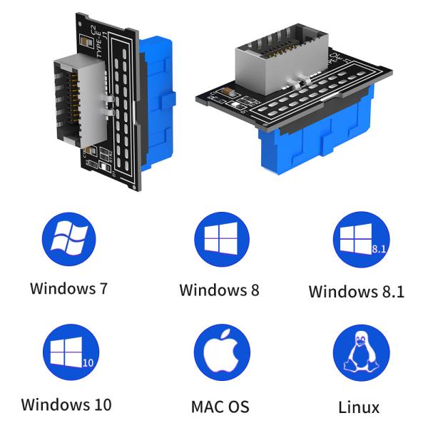 MAC Type E Adapter Key A USB 3.0 Speed Data Transfer  Motherboard Front Panel