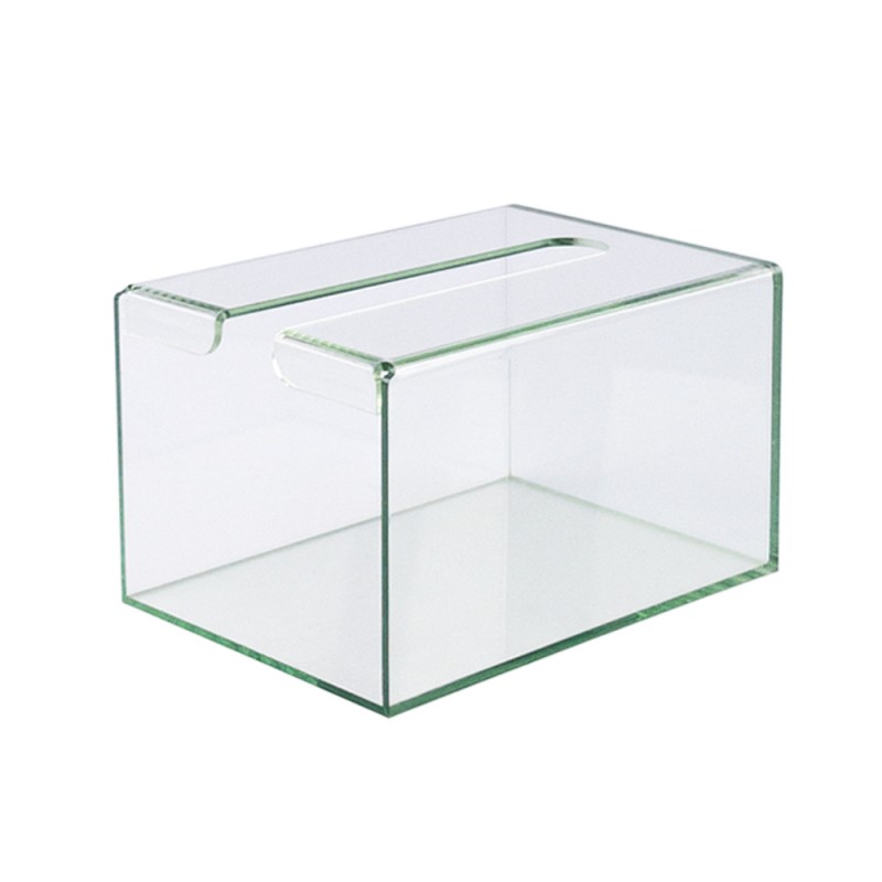 Custom Modern Design Light Luxury Wall-Mounted Transparent Acrylic Tissue Box for Home Bathroom Rectangle Shape