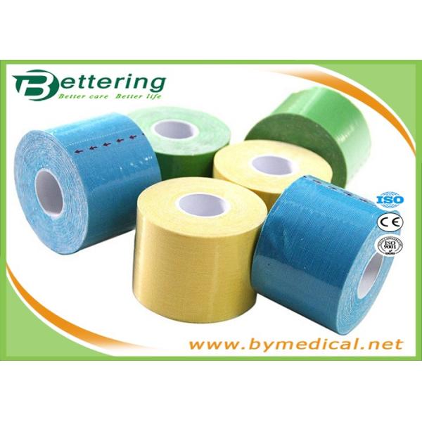 Elastic Athletic Kinesiology Physiotherapy Tape , Colored Kinesiology Tape Knee Support