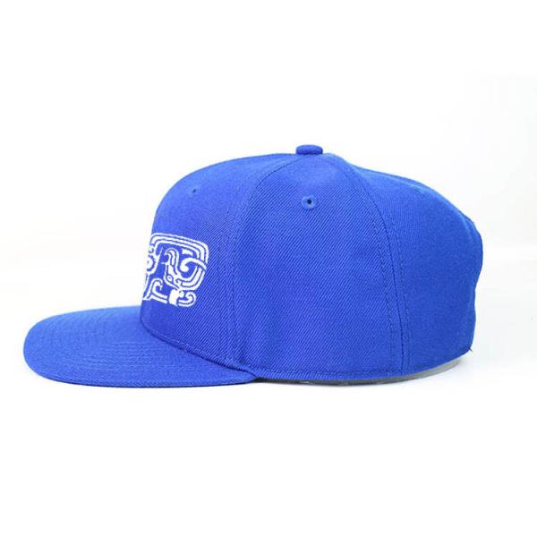 hot sale blue custom printing letters High Crown snapback hats for small MOQ