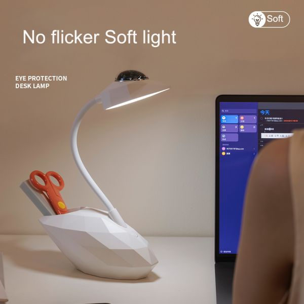 Swan projection eye protection desk lamp,Three level dimming+7-color projection, atmosphere lamp